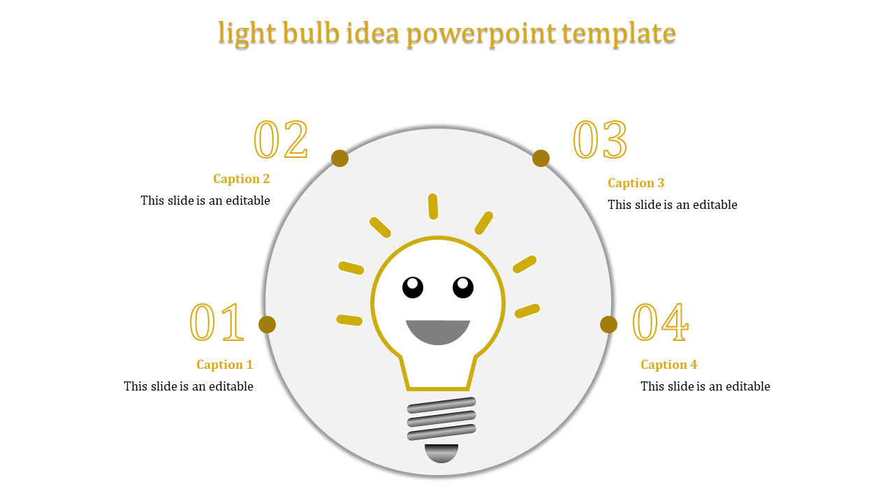 Our Predesigned Light Bulb Idea PowerPoint Template Design